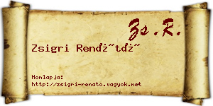 Zsigri Renátó névjegykártya