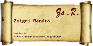 Zsigri Renátó névjegykártya