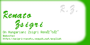 renato zsigri business card